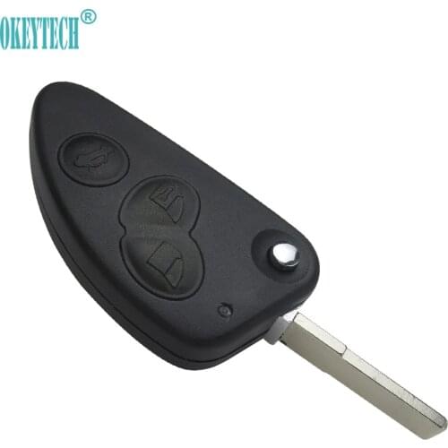 OkeyTech REPLACEMENT 3 BUTTONS CAR REMOTE FLIP KEY CASE FOB FOR ALFA ROMEO 147 156 166 GT CAR STYLING ACCESSARIES AUTO KEY SHELL