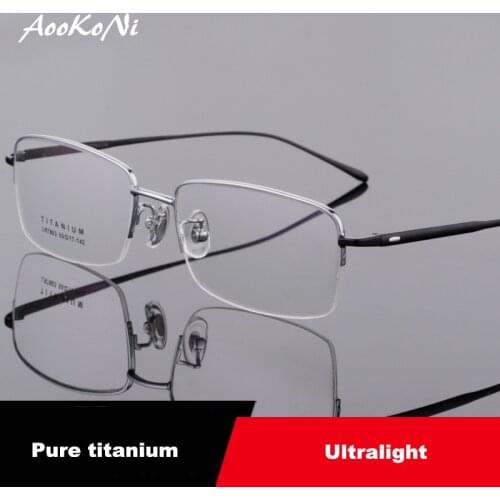 AooKoNiTitanium Half-frame Glasses Frames Manufacturers Wholesale Ootical glasses Frame Business Men myopia Metal AK7803