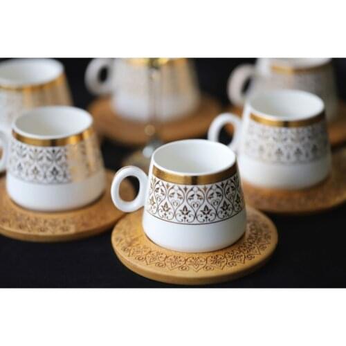 Ottoman 6 Personality Coffee Team Pattern Altlıklı