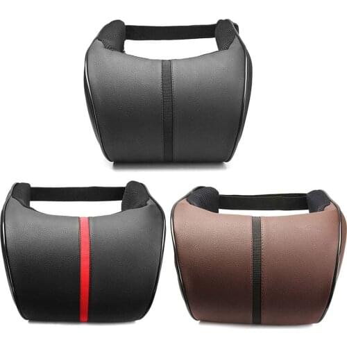 Auto Car Seat Head Pillow Soft Memory Foam Neck Protector Headrest Cushion Pad PU Adjustment Auto Neck Rest Lumbar Pillows