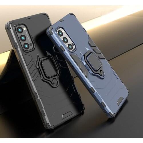 Shockproof Case for Oppo Reno6 5 Pro Plus 4 3 2 Reno5 Reno Ace Z Lite 5G Reno 6 Car Magnetic Ring Stand Phone Bracket Back Cover
