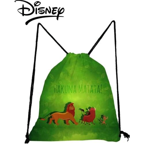 Disney The Lion King Backpack Swim Drawstring Bags Hot Sale Child Gift Small School Bag Green Eco Reusable Storage Bag Portable