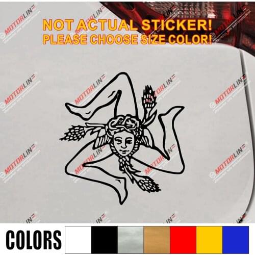Sicily Island Sicilia Flag Decal Sticker Italy Car Vinyl die cut pick size no background
