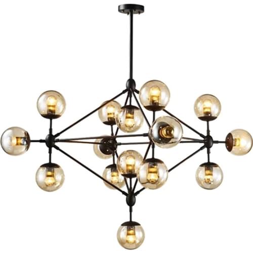 Nordic Modern Loft Hanging Glass Pendant Lamp Fixtures Vintage Design LED Lights Smoke Amber Glass Ball Light Pendant Lamp