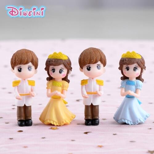 Wedding doll Prince Princess Love Model action Figure Miniature Figurine home Garden Dollhouse Decoration DIY Accessory toy gift