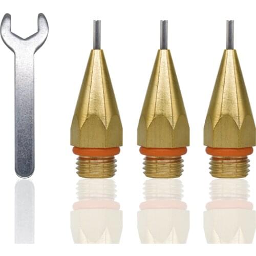 Hot Melt Glue Gun Copper Nozzle Small Diameter Nozzle 1.0x40mm 1mm Aperture Diameter with Nozzle Wrench,3PCS/Lot