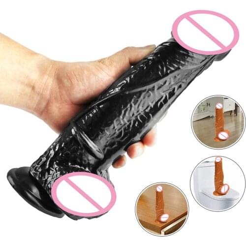 Thick Giant Black Dildo Extreme Big Penis Realistic Dildo for women phallus on suckers sex toys for adults Masturbation Dildos