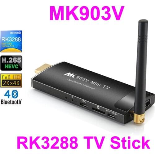 MK903V RK3288 Quad Core Cortex A17 Android 7.1 Smart TV Stick Mini PC Ultra HD 4K HDMI WiFi BDMV, ISO, MKV Player