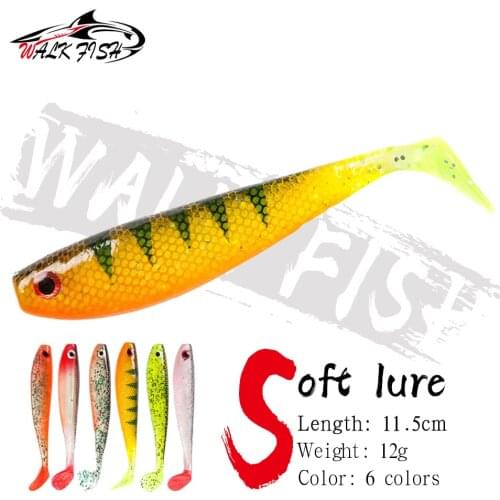 WALK FISH 1PCS Fishing Lure Soft Worm Bait 115mm 12g Silicone Soft Bait Professional Lure Carp Artificial Wobbler Shad Lure