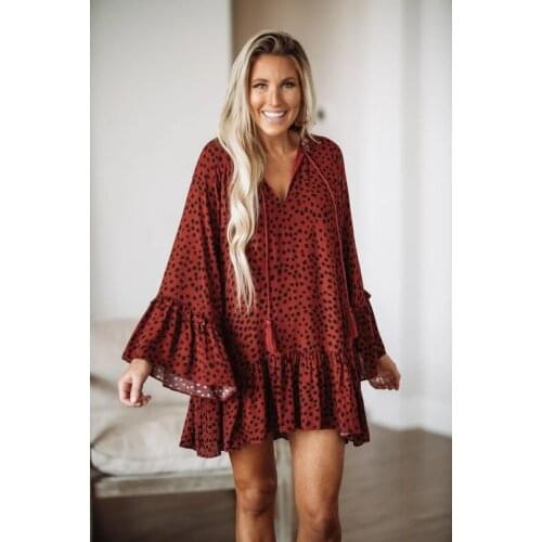 Casual Woman Dress Long Sleeve Leopard Female Vestido Spring Summer European Style Dress for Woman