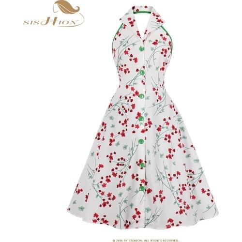 2021 New Casual Women Summer Floral Dress Vestidos Robe Femme VD2069 Sexy Halter Backless White Party Vintage Dress Robe