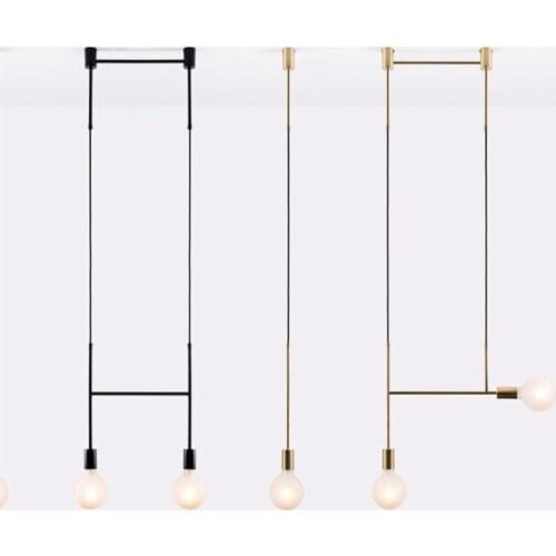Bar Gold Pendant Light Kitchen Modern Pendant Lights Bedroom Black Lamp Office Lighting Fixture Home Indoor Lights Bulb For Free