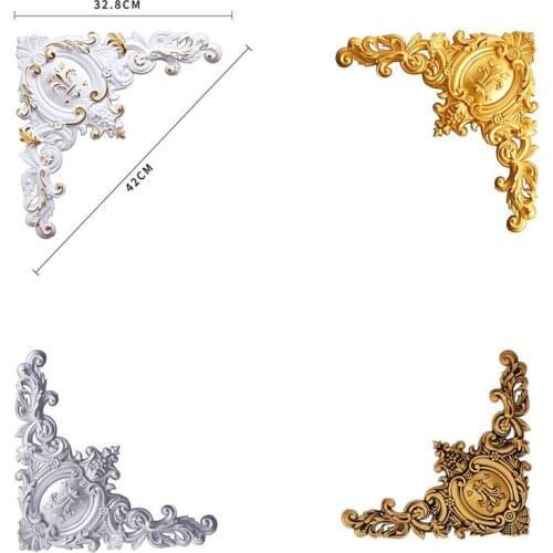 1 Pcs Victorian Ornate Decorative PVC Wall Applique Corners Moulding Mold Onlay Carved Figurines Crafts Corner Appliques Frame