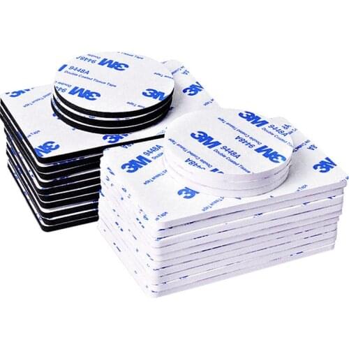 10pcs 3M Strong Pad Mounting Tape Double Sided Adhesive Acrylic Foam Tape Two Sides Mounting Sticky Tape Black Multiple size