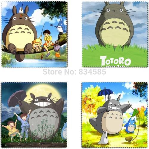 2pcs/set Japanese Anime My Neighbor Totoro Flannel Glasses Cleaning Cloth