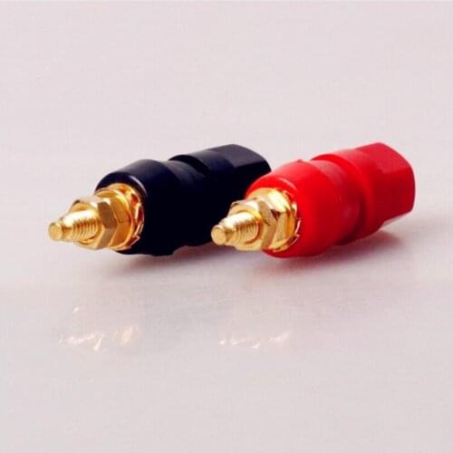 2Pcs Amplifier Terminal Connector Binding Post Banana Speaker Plug Jack Socket Adapter Panel/Chassis Mount Connectors Red Black