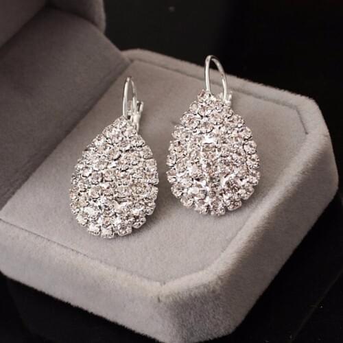 2020 New Arrivals Womens Fashion Bride Wedding Water Drop Rhinestone Earrings Austrian Crystal Earrings For Women Jewelry