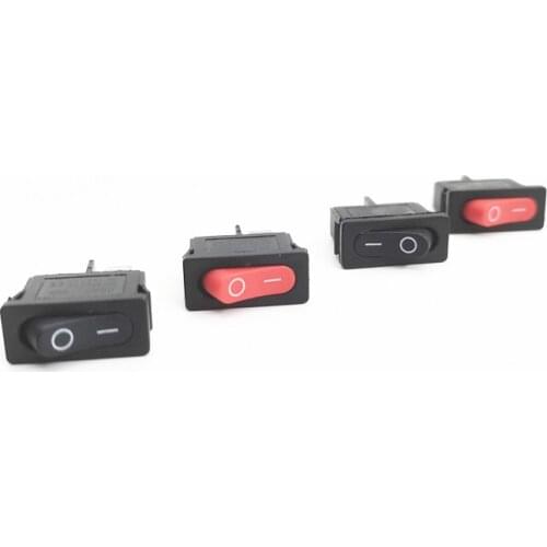 5Pcs KCD1-110 10x22mm Black Super Thin Rocker Switch NO/OFF 2 Pin Small Instrument Power Switch
