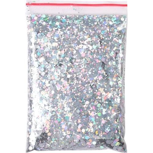 50g Holographics Mixed Hexagon Shape Chunky Nail Glitter Sequins Laser Sparkly Flakes Slices Manicuring Nails Art Decoration