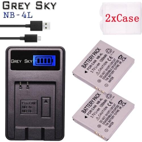 Bateria NB-4L NB 4L NB4L battery pack + LCD USB Charger for Canon IXUS 60 65 80 75 100 I20 110 115 120 130 IS 117 220 225 camera
