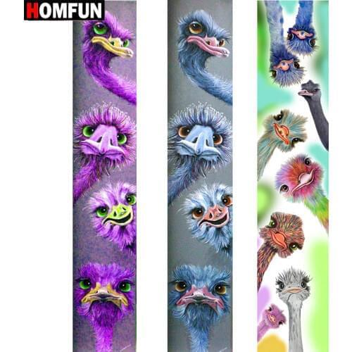 HOMFUN Full Square/Round Drill 5D DIY Diamond Painting "Colorful Animal ostrich" 3D Embroidery Cross Stitch 5D Home Decor Gift