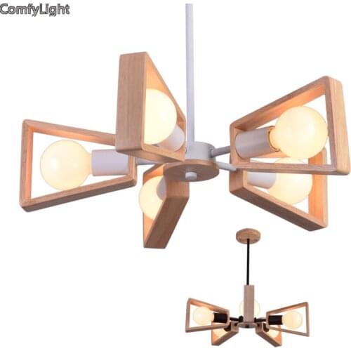 American Loft Vintage Chandeliers light Personality Wrought wood lights LED nordic lamp industrial cage lamp lighting fixtures