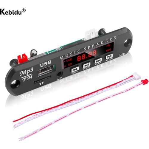 Kebidu Car Audio Module MP3 WAV WMA Decoder Board Support USB AUX 3.5 mm TF FM Radio Remote Control 12V MP3 Player For Phone