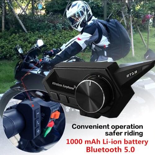 Bluetooth 5.0 Motor Helmet Headset Wireless Handsfree Stereo Earphone Motorcycle Hifi Headphones With Handbar Controller