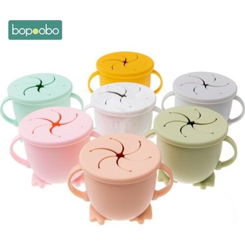 Bopoobo 1PC Silicone Baby Cup BPA Free Snacks Bottle Drinkware Feeding Solid Tableware Toddlers Dishes For Baby Bowl Waterproof