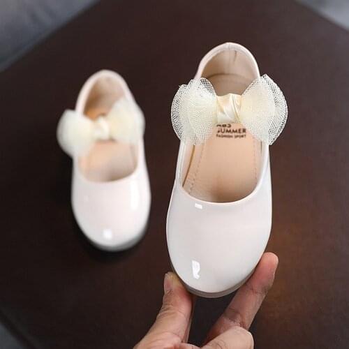 Kids Solid Color Patent Leather Shoes Fashion Girls Princess Shoes ChildrenS Flat Shoes For Girl Lace Dance Shoes Spring Autumn