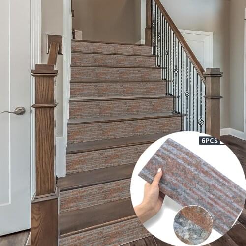 Home Stickers Removable Stairs Stickers Self-adhesive Red Brick Pattern Oil-proof Waterproof Stickers for Bathroom Wall Tiles