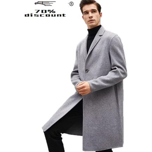Double-faced Wool Coat Men Korean Overcoat Spring Autumn Long Jacket Mens Coat and Jacket Abrigo Hombre MNDY9902 KJ2496