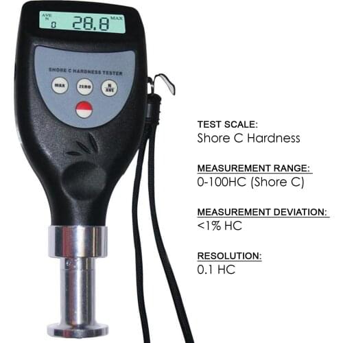 Shore C Durometer Digital Hardness Meter 0-100HC Range Sponge Foam Tester with Built-in Probe