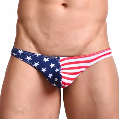 Flag Sexy Striped male Underwear jockstrap Casual Mens Briefs Shorts Bulge Pouch mens underpants ropa interior hombre