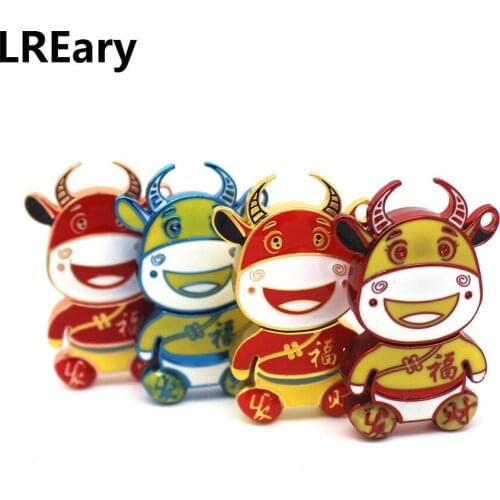 Pendrive Metal Cartoon Cow USB Flash Drives 4GB 8GB 16GB 32GB 64GB 128GB Cute Animal Cattle Memoria Stick Mini Pen Drive U Disk
