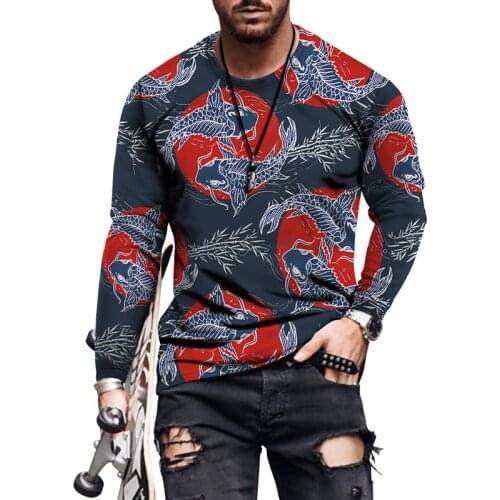 2021 Summer Autumn New Tiger Dragon Printed T Shirts Mens And Womens 3D Casual Top Tee Long Sleeve Animal Round Neck Tshirt