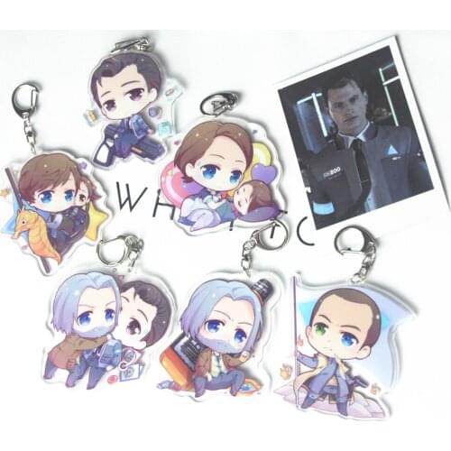 Game Detroit: Become Human Connor Two Sided Big Size Acrylic Keyring Keychain Key chain