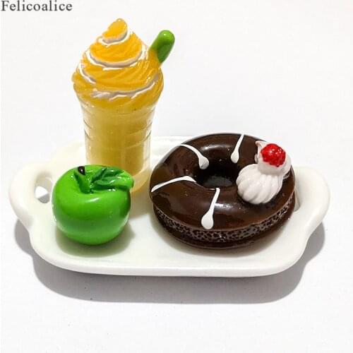 Mini Artificial Food Resin Simulation Food Model Ornaments Fake Cake Drink Bakery Photography Props Christmas Window Decoration