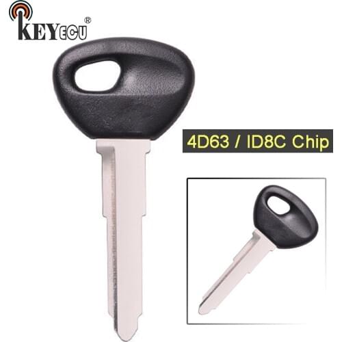 KEYECU 4D63 / ID8C Chip Replacement New Transponder Ignition Car Key Fob key blank for Mazda