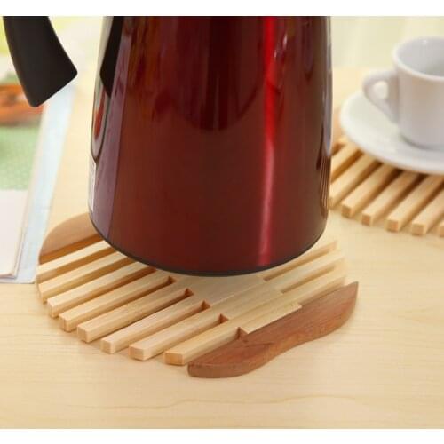Mat Q exquisite bamboo bowl kitchen pad Apple fish type coasters cup holder insulated against hot tea pot mat
