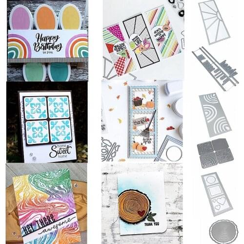 Square Rectangle Heart Round Hello Words Letter Wood Annular Ring Metal Cutting Dies Decorate Cards Craft Diy Scrapbook Paper