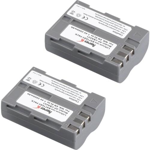 2Pcs 2000mAh EN-EL3e EN EL3e ENEL3e Batteries for Nikon D30 D50 D70 D70S D90 D80 D100 D200 D300 D300S D700 Digital Camera
