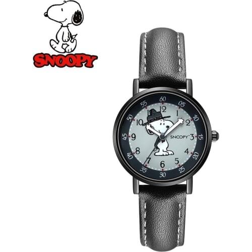 SNOOPY Official Cute Children Cartoon Casual Wristwatches Alloy Case 30M Waterproof Luminous Hands Kids Boys Girls Student Clock
