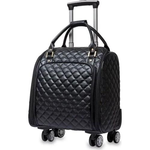 Fashion popular trolley suitcase bag boarding portable rolling luggage mini carry on suitcase women business travel bag 16 inch