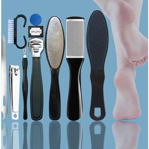 Foot Care Kit Pedicure Tools Dead Hard Skin Callus Remover Scraper Professional Stainless Steel Foot Rasp Toenail Clean Care