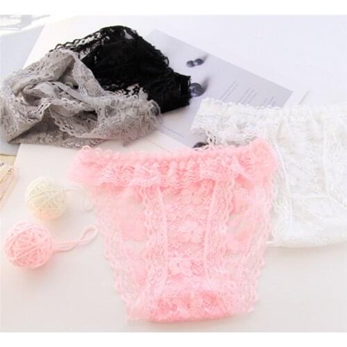 New Arrived 4Pcs/Lot Girl Panties Underwear Lace Briefs Cotton Lingerie Soft Comfortable Bowknot Cartoon Panty Wholesale H007-4
