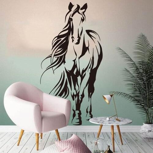 Huge Horse Riding Animal Wall Sticker Living Room Bedroom Horse Jungle Animal Pet Wall Decal Kids Room Vinyl Decor