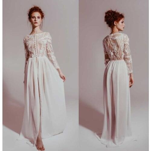 Sexy 2019 Wedding Dress Formal Women Robe Nightgown Sleepwear Bathrobe Pajamas Lace Long Sleeve Special Prom Bridesmaid Shawel