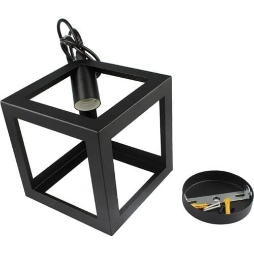 Lamp stand Nordic Style Geometric Cube Iron Pendant Ceiling Light Lamp Fixture for E27 Bulb Lighting Accessories