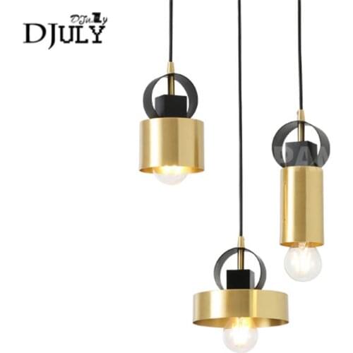 Nordic cylinder copper led pendant lights for dining room villa bedroom designer kitchen fixtures home deco suspension luminaire